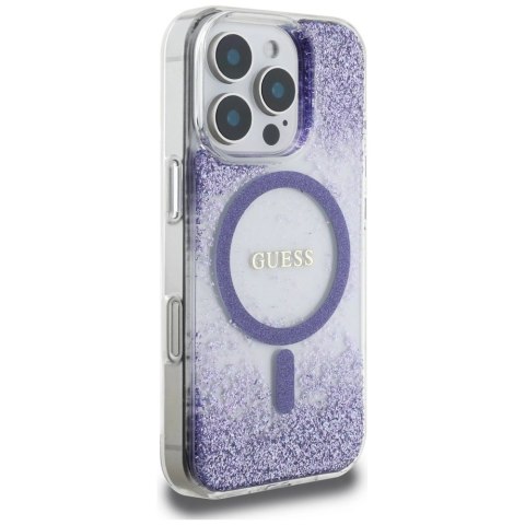 Etui Guess HC Resin Bottom Glitter MagSafe na iPhone 16 Pro Max - fioletowe Etui Guess HC Resin Bottom Glitter MagSafe na iPhone 16 Pro Max - fioletowe