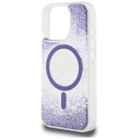 Etui Guess HC Resin Bottom Glitter MagSafe na iPhone 16 Pro Max - fioletowe Etui Guess HC Resin Bottom Glitter MagSafe na iPhone 16 Pro Max - fioletowe