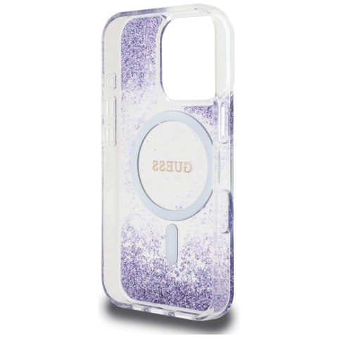 Etui Guess HC Resin Bottom Glitter MagSafe na iPhone 16 Pro Max - fioletowe Etui Guess HC Resin Bottom Glitter MagSafe na iPhone 16 Pro Max - fioletowe