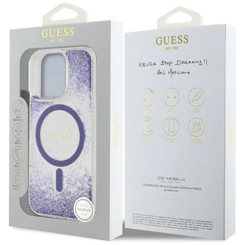 Etui Guess HC Resin Bottom Glitter MagSafe na iPhone 16 Pro Max - fioletowe Etui Guess HC Resin Bottom Glitter MagSafe na iPhone 16 Pro Max - fioletowe