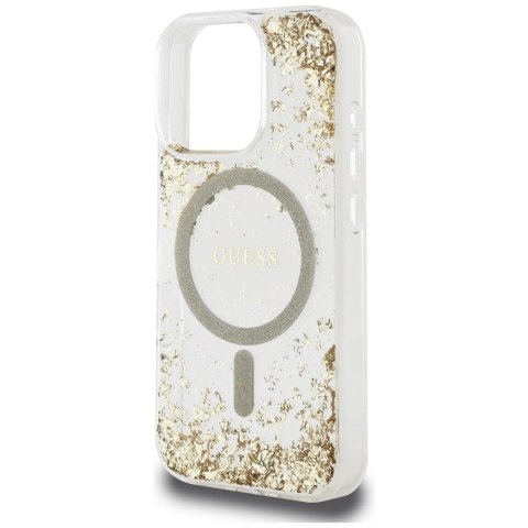 Etui Guess HC Resin Bottom Glitter MagSafe na iPhone 16 Pro - złote Etui Guess HC Resin Bottom Glitter MagSafe na iPhone 16 Pro - złote