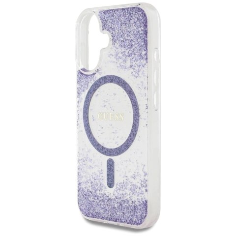 Etui Guess HC Resin Bottom Glitter MagSafe na iPhone 16 - fioletowe Etui Guess HC Resin Bottom Glitter MagSafe na iPhone 16 - fioletowe