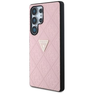 Etui Guess Hot Stamp 4G Pattern Triangle Metal Logo na Samsung Galaxy S25 Ultra - różowe