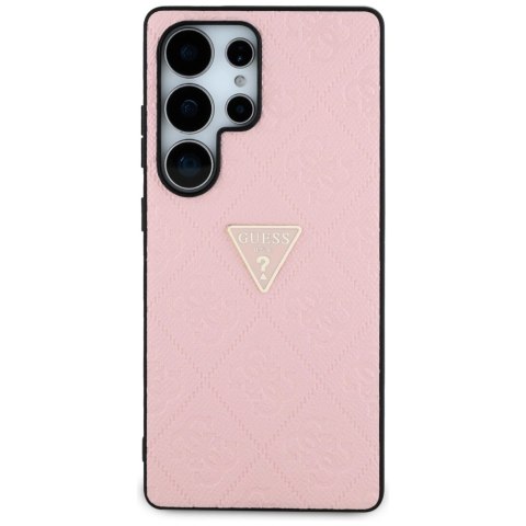 Etui Guess Hot Stamp 4G Pattern Triangle Metal Logo na Samsung Galaxy S25 Ultra - różowe