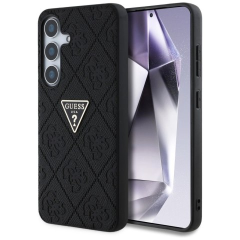 Etui Guess Hot Stamp 4G Pattern Triangle Metal Logo na Samsung Galaxy S25 - czarne Etui Guess Hot Stamp 4G Pattern Triangle Metal Logo na Samsung Galaxy S25 - czarne