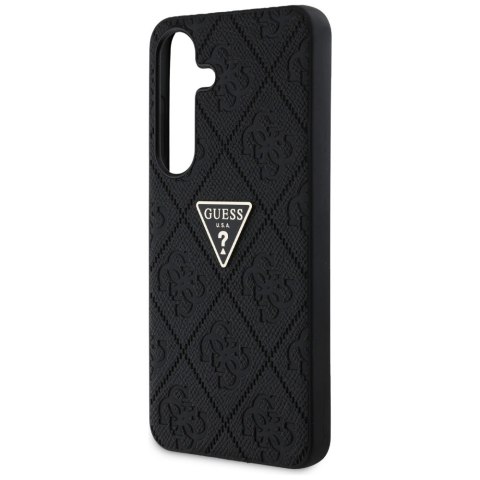 Etui Guess Hot Stamp 4G Pattern Triangle Metal Logo na Samsung Galaxy S25 - czarne Etui Guess Hot Stamp 4G Pattern Triangle Metal Logo na Samsung Galaxy S25 - czarne