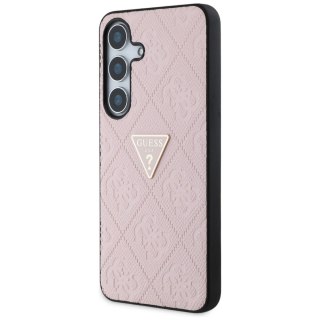 Etui Guess Hot Stamp 4G Pattern Triangle Metal Logo na Samsung Galaxy S25 - różowe