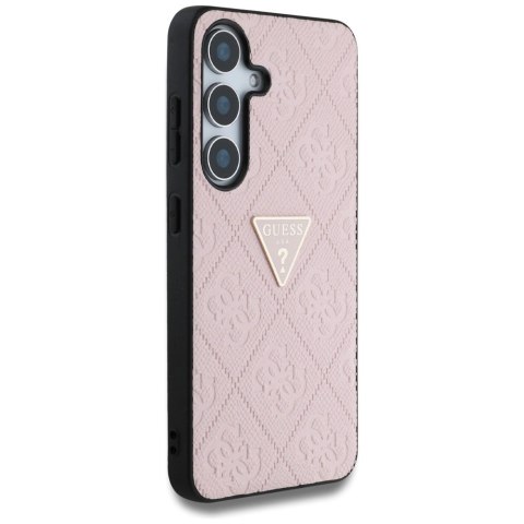 Etui Guess Hot Stamp 4G Pattern Triangle Metal Logo na Samsung Galaxy S25 - różowe Etui Guess Hot Stamp 4G Pattern Triangle Metal Logo na Samsung Galaxy S25 - różowe