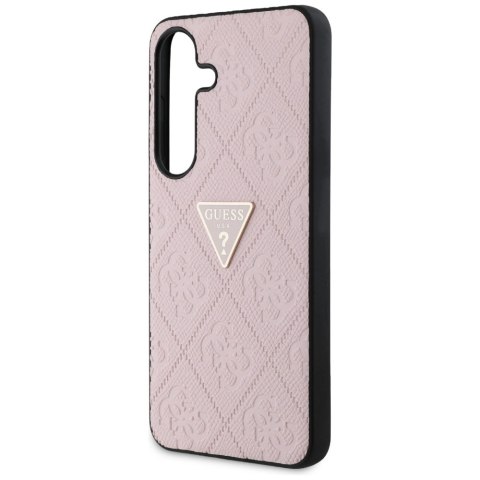 Etui Guess Hot Stamp 4G Pattern Triangle Metal Logo na Samsung Galaxy S25 - różowe Etui Guess Hot Stamp 4G Pattern Triangle Metal Logo na Samsung Galaxy S25 - różowe