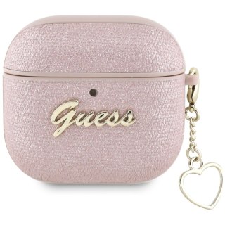 Etui Guess Metallic Script Charm na AirPods 4 - różowe