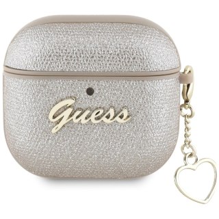 Etui Guess Metallic Script Charm na AirPods 4 - złote