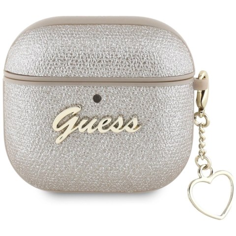Etui Guess Metallic Script Charm na AirPods 4 - złote Etui Guess Metallic Script Charm na AirPods 4 - złote