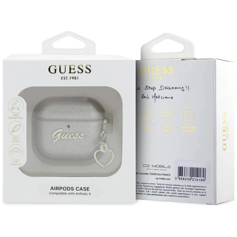 Etui Guess Metallic Script Charm na AirPods 4 - złote Etui Guess Metallic Script Charm na AirPods 4 - złote