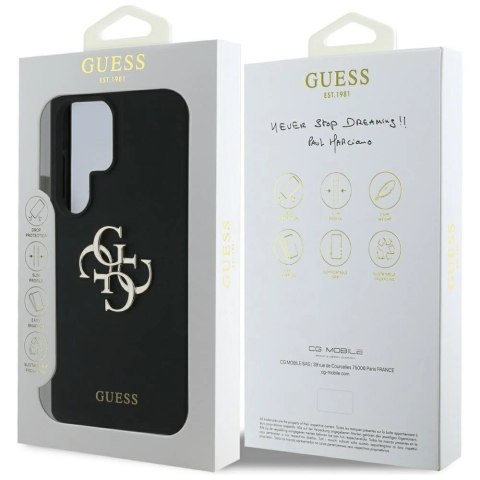 Etui Guess Silicone Big 4G Logo Bottom Script na Samsung Galaxy S25 Ultra - czarne
