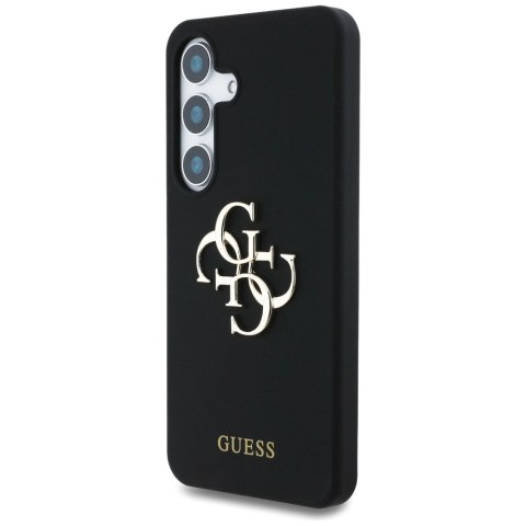 Etui Guess Silicone Big 4G Logo Bottom Script na Samsung Galaxy S25 - czarne Etui Guess Silicone Big 4G Logo Bottom Script na Samsung Galaxy S25 - czarne