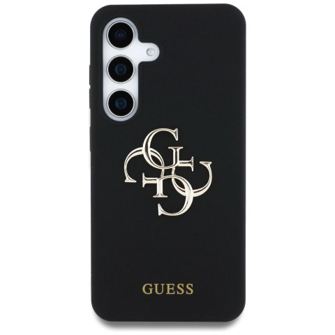 Etui Guess Silicone Big 4G Logo Bottom Script na Samsung Galaxy S25 - czarne Etui Guess Silicone Big 4G Logo Bottom Script na Samsung Galaxy S25 - czarne