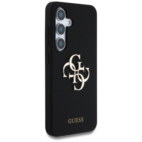 Etui Guess Silicone Big 4G Logo Bottom Script na Samsung Galaxy S25 - czarne Etui Guess Silicone Big 4G Logo Bottom Script na Samsung Galaxy S25 - czarne