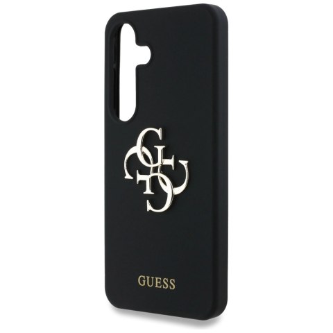 Etui Guess Silicone Big 4G Logo Bottom Script na Samsung Galaxy S25 - czarne Etui Guess Silicone Big 4G Logo Bottom Script na Samsung Galaxy S25 - czarne