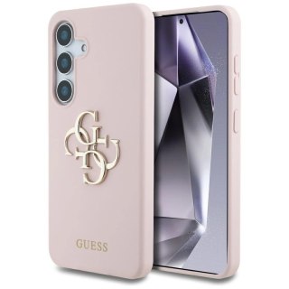 Etui Guess Silicone Big 4G Logo Bottom Script na Samsung Galaxy S25 - różowe