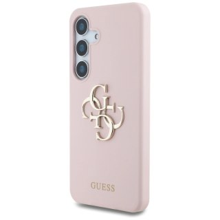 Etui Guess Silicone Big 4G Logo Bottom Script na Samsung Galaxy S25 - różowe