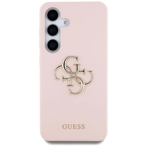 Etui Guess Silicone Big 4G Logo Bottom Script na Samsung Galaxy S25 - różowe Etui Guess Silicone Big 4G Logo Bottom Script na Samsung Galaxy S25 - różowe