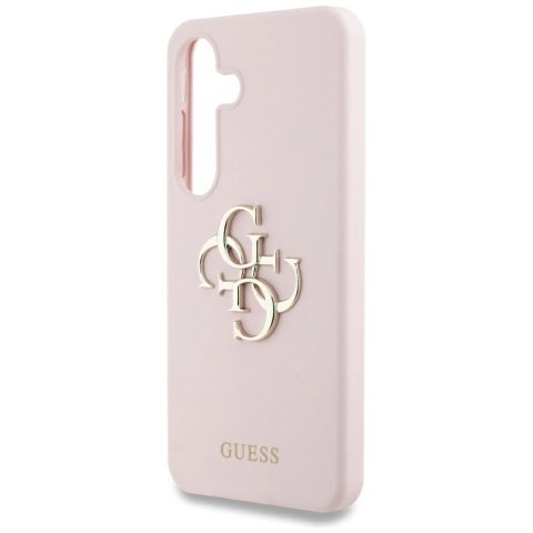Etui Guess Silicone Big 4G Logo Bottom Script na Samsung Galaxy S25 - różowe Etui Guess Silicone Big 4G Logo Bottom Script na Samsung Galaxy S25 - różowe