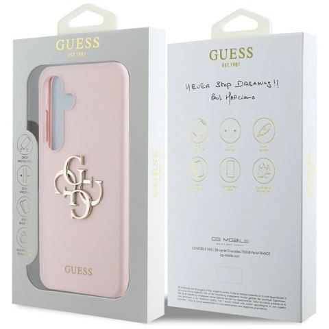 Etui Guess Silicone Big 4G Logo Bottom Script na Samsung Galaxy S25 - różowe Etui Guess Silicone Big 4G Logo Bottom Script na Samsung Galaxy S25 - różowe