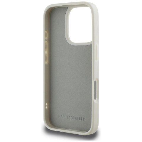 Etui Karl Lagerfeld HC 3D Rubber Double Heads na iPhone 16 Pro Max - beżowe