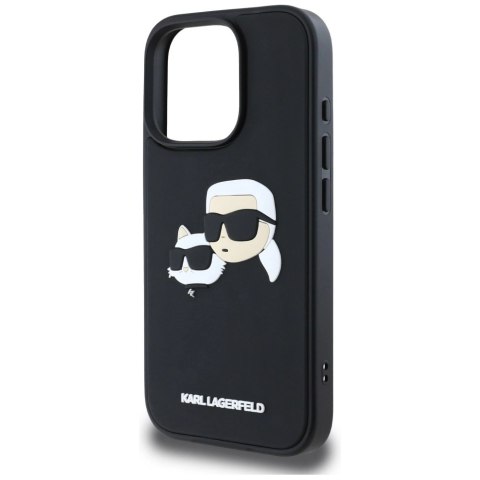 Etui Karl Lagerfeld HC 3D Rubber Double Heads na iPhone 16 Pro Max - czarne Etui Karl Lagerfeld HC 3D Rubber Double Heads na iPhone 16 Pro Max - czarne