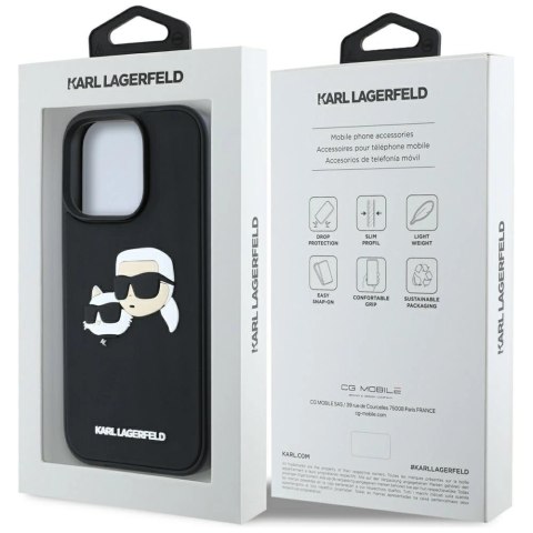 Etui Karl Lagerfeld HC 3D Rubber Double Heads na iPhone 16 Pro Max - czarne Etui Karl Lagerfeld HC 3D Rubber Double Heads na iPhone 16 Pro Max - czarne