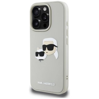 Etui Karl Lagerfeld HC 3D Rubber Double Heads na iPhone 16 Pro - beżowe