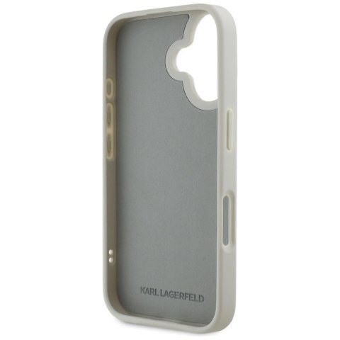 Etui Karl Lagerfeld HC 3D Rubber Double Heads na iPhone 16 - beżowe
