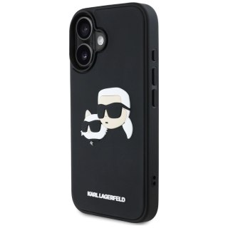 Etui Karl Lagerfeld HC 3D Rubber Double Heads na iPhone 16 - czarne