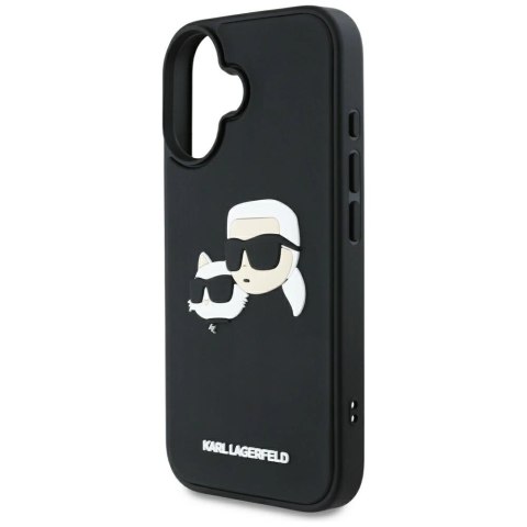Etui Karl Lagerfeld HC 3D Rubber Double Heads na iPhone 16 - czarne