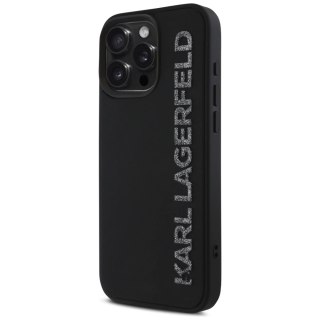 Etui Karl Lagerfeld HC 3D Rubber Elongated Glitter na iPhone 16 Pro Max - czarne