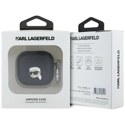 Etui Karl Lagerfeld Monogram Karl Head na AirPods 4 - czarne