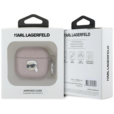 Etui Karl Lagerfeld Monogram Karl Head na AirPods 4 - różowe