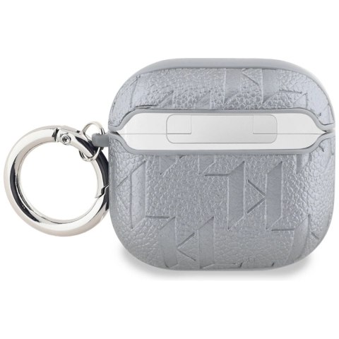 Etui Karl Lagerfeld Monogram Karl Head na AirPods 4 - srebrne Etui Karl Lagerfeld Monogram Karl Head na AirPods 4 - srebrne