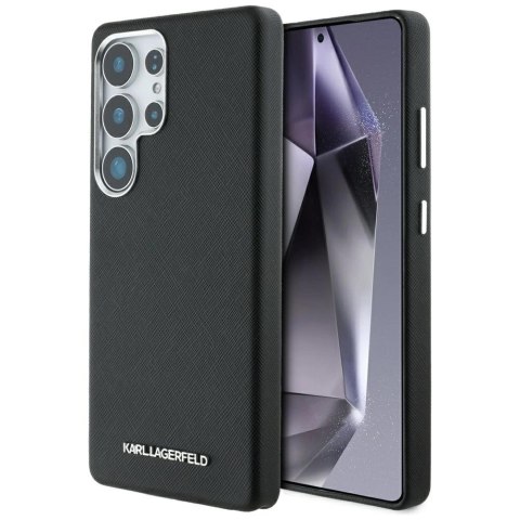 Etui Karl Lagerfeld Saffiano Full Wrapped Elongated Metal Logo MagSafe na Samsung Galaxy S25 Ultra - czarne Etui Karl Lagerfeld Saffiano Full Wrapped Elongated Metal Logo MagSafe na Samsung Galaxy S25 Ultra - czarne