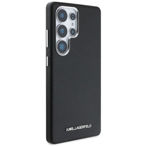 Etui Karl Lagerfeld Saffiano Full Wrapped Elongated Metal Logo MagSafe na Samsung Galaxy S25 Ultra - czarne Etui Karl Lagerfeld Saffiano Full Wrapped Elongated Metal Logo MagSafe na Samsung Galaxy S25 Ultra - czarne