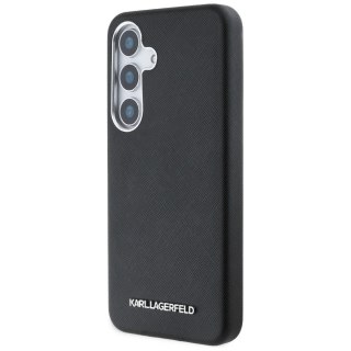 Etui Karl Lagerfeld Saffiano Full Wrapped Elongated Metal Logo MagSafe na Samsung Galaxy S25+ - czarne