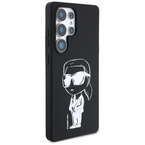 Etui Karl Lagerfeld Silicone Graffiti Ikonik Printed Logo MagSafe do Samsung Galaxy S25 Ultra - czarne