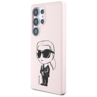 Etui Karl Lagerfeld Silicone Graffiti Ikonik Printed Logo MagSafe do Samsung Galaxy S25 Ultra - różowe