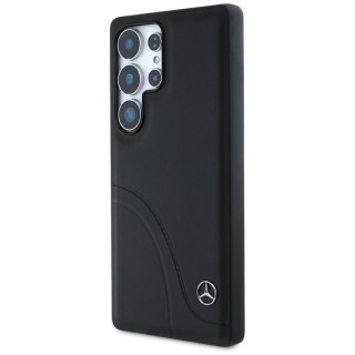 Etui Mercedes Leather Curved Stitches na Samsung Galaxy S25 Ultra - czarne
