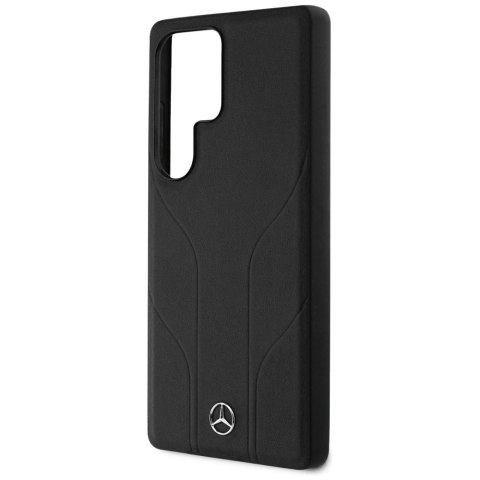 Etui Mercedes Leather Debossed Lines MagSafe na Samsung Galaxy S25 Ultra - czarne Etui Mercedes Leather Debossed Lines MagSafe na Samsung Galaxy S25 Ultra - czarne