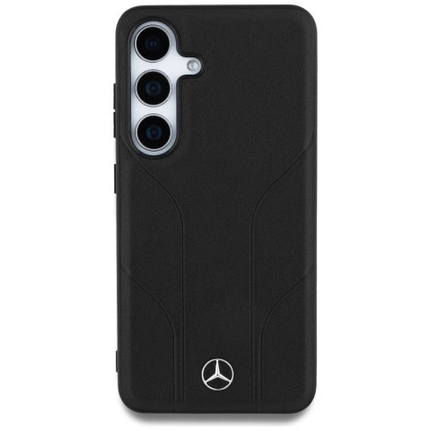 Etui Mercedes Leather Debossed Lines MagSafe na Samsung Galaxy S25 - czarne Etui Mercedes Leather Debossed Lines MagSafe na Samsung Galaxy S25 - czarne