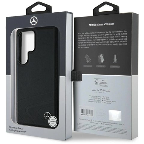 Etui Mercedes Leather Horizontal Debossed Curves MagSafe na Samsung Galaxy S25 Ultra - czarne Etui Mercedes Leather Horizontal Debossed Curves MagSafe na Samsung Galaxy S25 Ultra - czarne