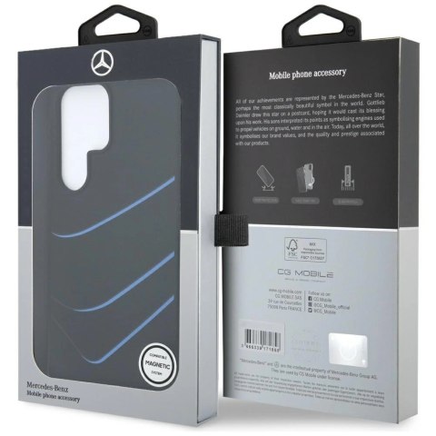 Etui Mercedes Silicone Contrasted Curves MagSafe na Samsung Galaxy S25 Ultra - czarne Etui Mercedes Silicone Contrasted Curves MagSafe na Samsung Galaxy S25 Ultra - czarne