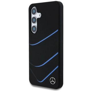 Etui Mercedes Silicone Contrasted Curves MagSafe na Samsung Galaxy S25 - czarne