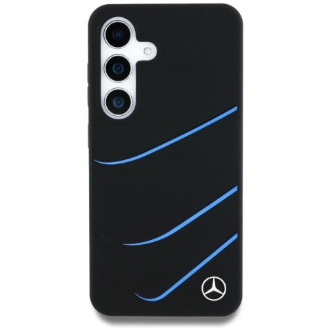 Etui Mercedes Silicone Contrasted Curves MagSafe na Samsung Galaxy S25 - czarne Etui Mercedes Silicone Contrasted Curves MagSafe na Samsung Galaxy S25 - czarne